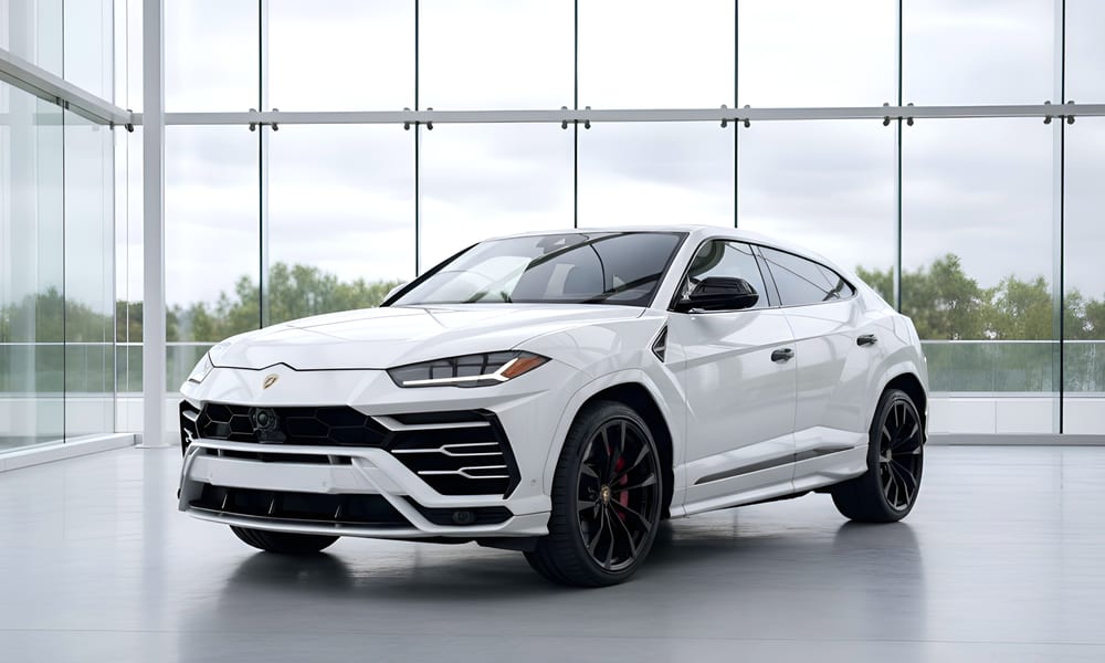 Lamborghini Urus, white, saddle brown interior
